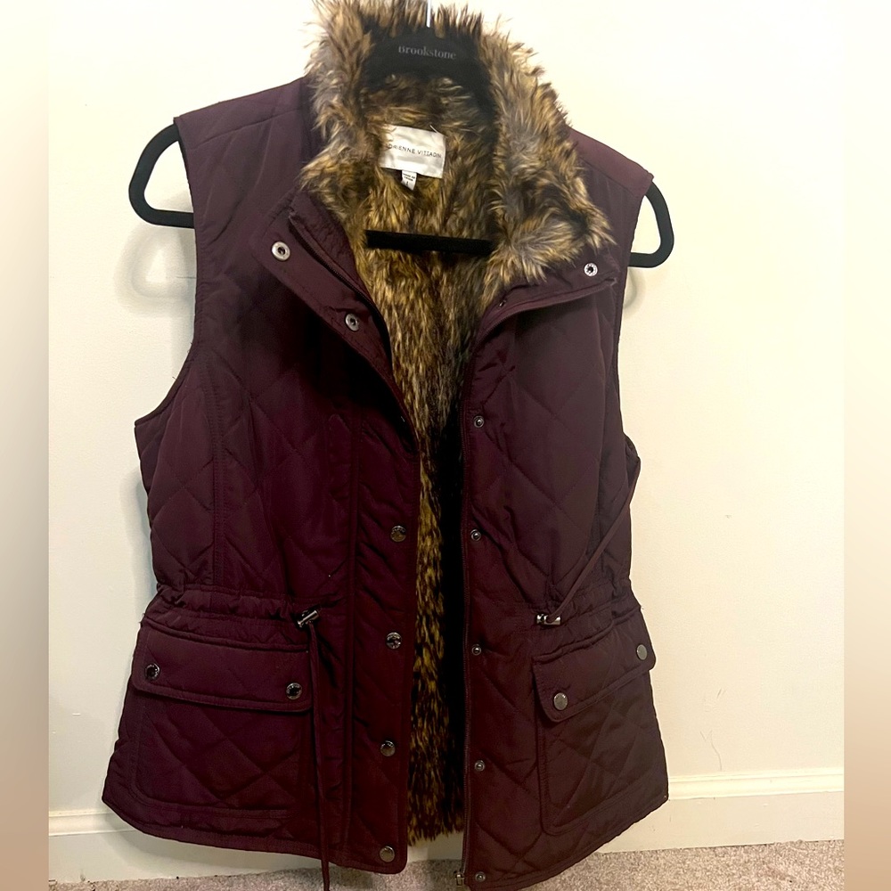 Deep Purple faux fur-lined vest